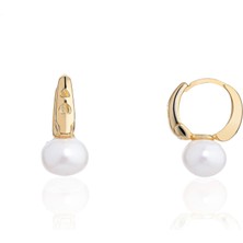 Spossy Silver Jewelry Inci Yuvarlak Küpe