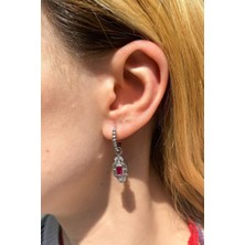 Spossy Silver Jewelry Baget Taşlı Tasarım Sallantılı Küpe