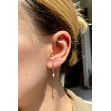 Spossy Silver Jewelry Opal Taşlı Şimşek Küpe