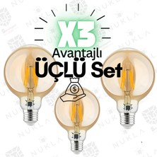 Belirtilmemiş Rustik Ampül, Dekoratif Aydınlatma G-95 Ampül, 3'lü Set