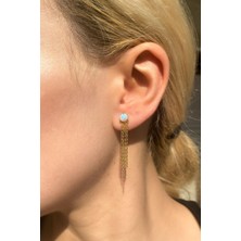 Spossy Silver Jewelry Opal Taşlı, Sallantılı Küpe