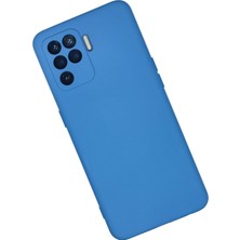 Gray Line Gry  Oppo Reno 5 Lite Kılıf Nano Içi Kadife Silikon - Mavi Nel1