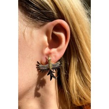 Spossy Silver Jewelry Taşlı Kuş Küpe