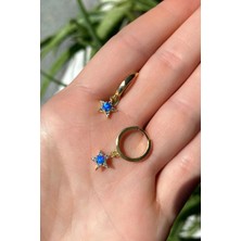 Spossy Silver Jewelry Opal Taşlı Yıldız Küpe