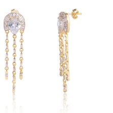 Spossy Silver Jewelry Sallantılı Uzun Küpe