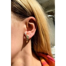 Spossy Silver Jewelry Üçgen Taşlı Küpe