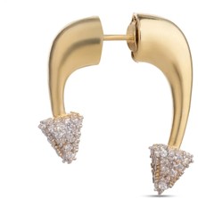 Spossy Silver Jewelry Tekli Sivri Uç Detaylı Küpe