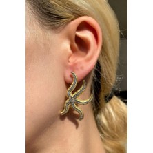 Spossy Silver Jewelry Teklı Deniz Yıldızı Küpe ( Sol Kulak )