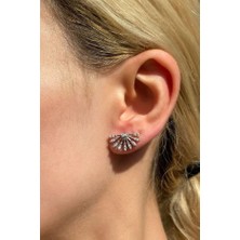 Spossy Silver Jewelry Yelpaze Küpe