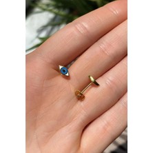 Spossy Silver Jewelry Minimal Göz Küpe