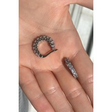 Spossy Silver Jewelry 1.9 cm Taşlı Halka Küpe