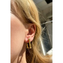 Spossy Silver Jewelry Küçük Dikdörtgen Serenay Küpe