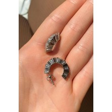 Spossy Silver Jewelry Yarım Halka Küpe