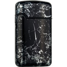 Quantoro Üç Torch Pürmüz Delicili Siyah Gümüş Desenli Metal Puro Çakmağı