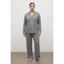 Myline Kontrast Biyeli Penye Pijama Takımı