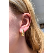 Spossy Silver Jewelry Büyük Boy Geometrik Tasarım Kare Küpe