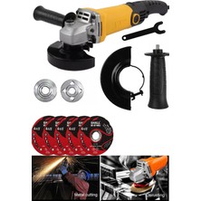 Moonshop Alman Teknoloji Bakır Sargılı 5000 W 115 mm Devir Ayarlı Spiral Avuç Içi Kesme ve Taşlama Makinası