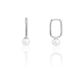 Spossy Silver Jewelry Inci Dikdörtgen Küpe