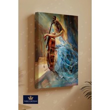 Tablo Royale Çello Çalan Kadın Kanvas Tablo - Salon Tablo - Ofis Tablo