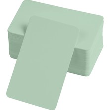 Masa Dostu Boş Kelime Kartları 5x8 cm - 50 Adet Oval Kenarlı | Tabu &amp; Not Kartları - Yeşil