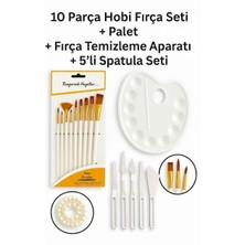 Desup Model 17 Parça Profesyonel Hobi Sanat Seti - 10’lu Fırça Seti + Palet + 5’li Spatula + Fırça Temizleyici