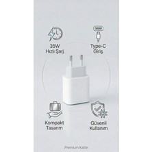 ArmoniaVital 35W Type-C Şarj Adaptörü iPhone ve Android Uyumlu Süper Hızlı Power Adapter