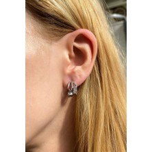 Spossy Silver Jewelry Minimal Tasarım Halka Küpe