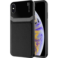 Ceponya iPhone Xs 5.8 Kılıf Deri Görünümlü Tasarım Sert Arka Kapak