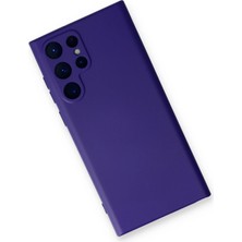 Gray Line Gry  Samsung Galaxy S23 Ultra Kılıf Nano Içi Kadife Silikon - Mor Nel1