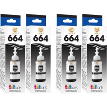 Drl T664 Uyumlu 4 Adet Siyah Mürekkep Fırsat Paketi L110 L310 L382 L565 Sıfır Muadil - Kapalı Kutu