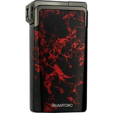 Quantoro Tek Torch Pürmüz / Soft Flame Kırmızı Desenli Metal Puro Çakmağı