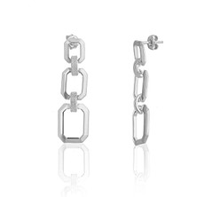 Spossy Silver Jewelry Zincirli Iç Içe Küpe
