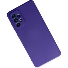 Gray Line Gry  Samsung Galaxy A72 Kılıf Nano Içi Kadife Silikon - Mor Nel1