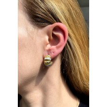 Spossy Silver Jewelry Taşlı Tasarım C Küpe