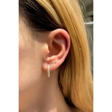 Spossy Silver Jewelry Taşlı D Küpe