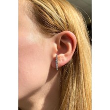 Spossy Silver Jewelry Çizgi Küpe