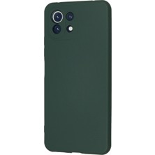 Gray Line Gry  Xiaomi Mi 11 Lite Kılıf Nano Içi Kadife Silikon - Koyu Yeşil Nel1