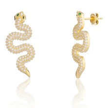 Spossy Silver Jewelry Yılan Küpe