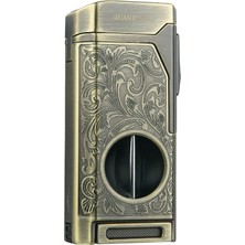 Quantoro Dört Torch Pürmüz V-Kesici/delicili Bronz Metal Puro Çakmağı