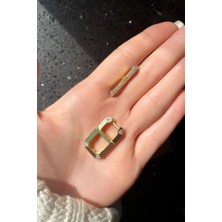 Spossy Silver Jewelry Zarif Tasarım Dikdörtgen Serenay Küpe