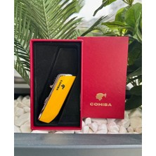 Cohiba 3 Torch Pürmüz Sarı Yan Ağız Sarı Puro Çakmağı
