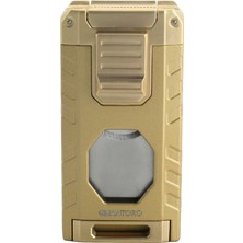 Quantoro Üç Torch Pürmüz Easy S/iğneli/delicili Gold Metal Puro Çakmağı