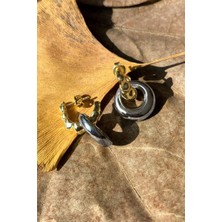 Spossy Silver Jewelry 2 Renkli Gold/silver Halka Küpe