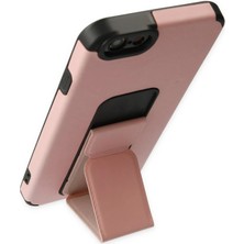 Gray Line Gry  iPhone 6 Kılıf Mega Standlı Silikon - Pudra Nel1