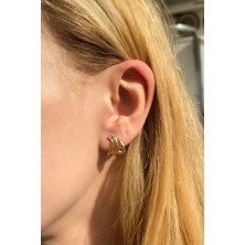 Spossy Silver Jewelry 3 Çizgi Küpe