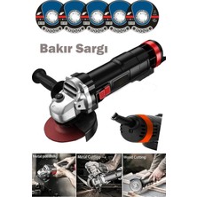 Moonshop Bakır Sargılı 115 mm 4500 Watt Metal Şanzıman Avuç Içi Taşlama Sprial Makinesi ve 5 Taş Hediyeli