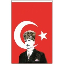 Vatan Atatürklü Bayrak 100X150CM Türk Bayrağı No:8