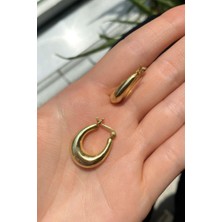 Spossy Silver Jewelry Oval Halka Küpe
