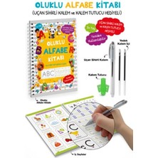 Oluklu Alfabe Kitabı / Uçan Sihirli Kalem ve Kalem Tutucu Hediyeli - 3+