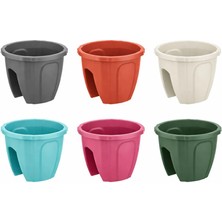 Omnipazar SY-5712 Opal Yuvarlak Balkon Küpeşte Saksı 7.5 Litre 6 Renk